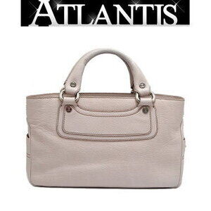 Celine Boogie Bag Handbag Leather Pink Beige